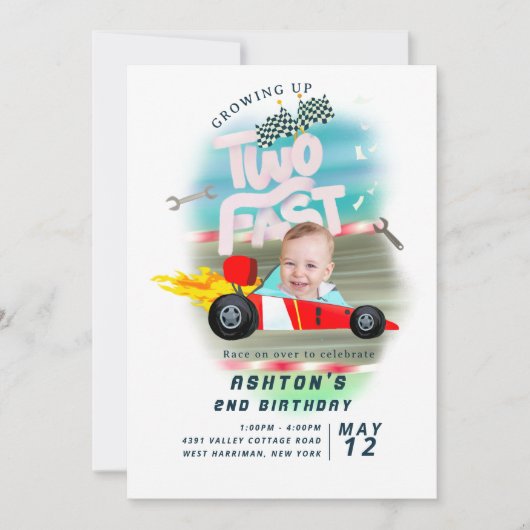 Twee snelle auto aangepaste foto kaart (Voorkant)