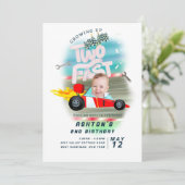 Twee snelle auto aangepaste foto kaart (Staand voorkant)