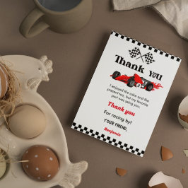 Twee snelle auto race boybirthday party dank u kaa kaart