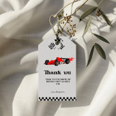 Twee snelle auto race jongen 2e verjaardag dank u cadeaulabel