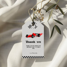 Twee snelle auto race jongen 2e verjaardag dank u cadeaulabel