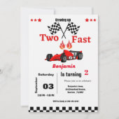 Twee snelle auto race Jongen 2e verjaardagsfeest Kaart (Voorkant)