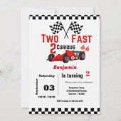 Twee snelle auto race Jongen 2e verjaardagsfeest Kaart (Voorkant)