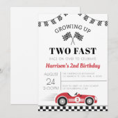 Twee snelle autobus-jongen opgroeien op 2e verjaar kaart (Voorkant / Achterkant)