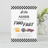 Twee snelle autobus-jongen opgroeien op 2e verjaar kaart (Staand voorkant)