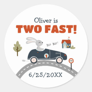 Twee snelle auto's 2e verjaardag Stickers