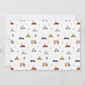 Twee snelle auto's uitnodigen kaart (Achterkant)