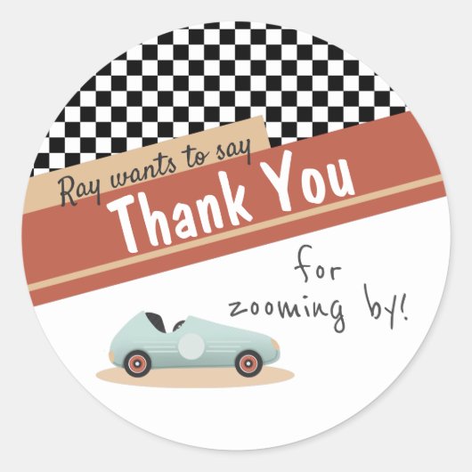 Twee snelle autothema's Uniek Geel Rood Zwart Ronde Sticker (Voorkant)