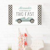 Twee snelle blauwe race auto 2e verjaardag banner (Insitu)