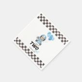 Twee snelle blauwe raceauto aangepaste foto 2e ver servet (Hoek)