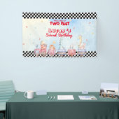Twee snelle Dieren safari Racing Trein 2e HBD Part Spandoek (Beurs)