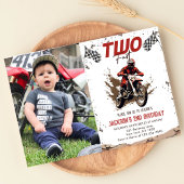 Twee snelle Dirt Bike Avontuur 2e verjaardagsfoto Kaart