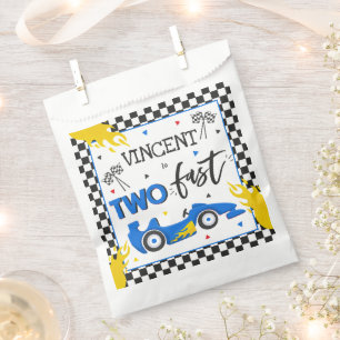 Twee snelle geboorte-feest-blauw-razenkar-2e verja bedankzakje
