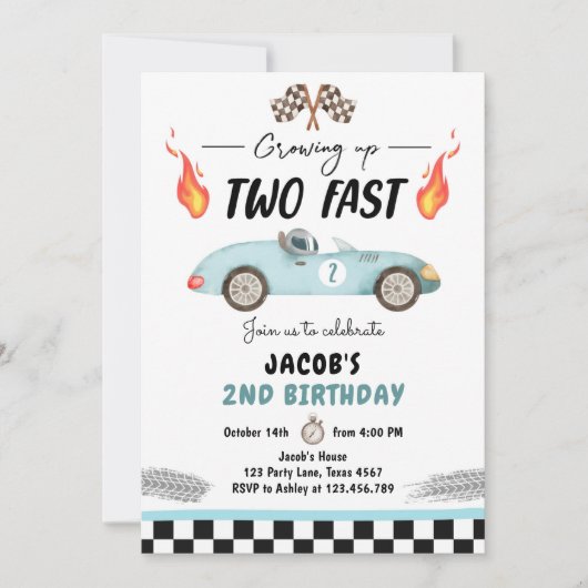 Twee snelle geboortecirkel op 2e verjaardag kaart (Voorkant)