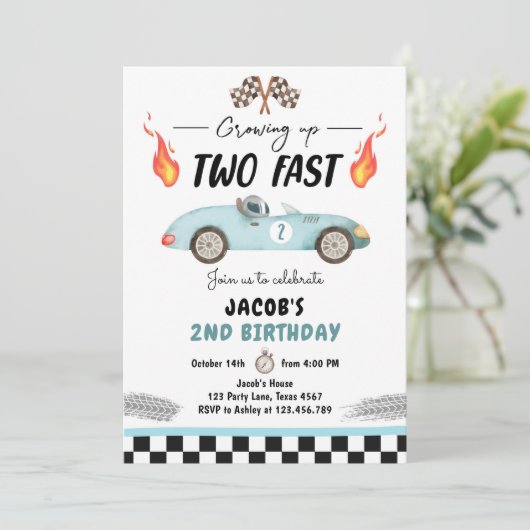 Twee snelle geboortecirkel op 2e verjaardag kaart (Staand voorkant)