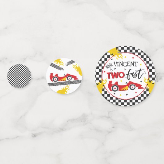 Twee snelle geboortecirkel op de tweede verjaardag confetti (Achterkanten)