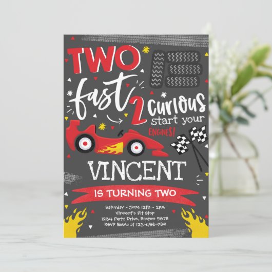 Twee snelle geboortecirkel op de tweede verjaardag kaart (Staand voorkant)