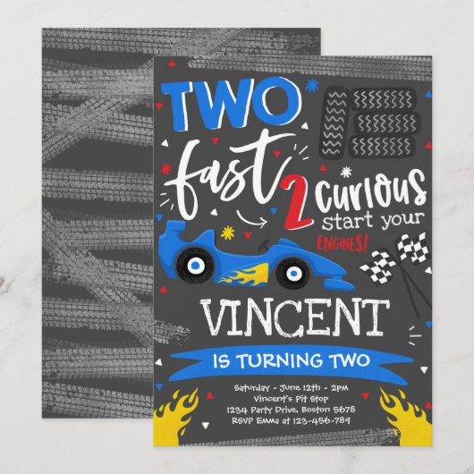 Twee snelle geboortecirkel op de tweede verjaardag kaart (Voorkant / Achterkant)