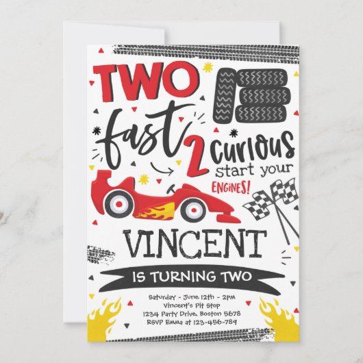 Twee snelle geboortecirkel op de tweede verjaardag kaart (Voorkant)