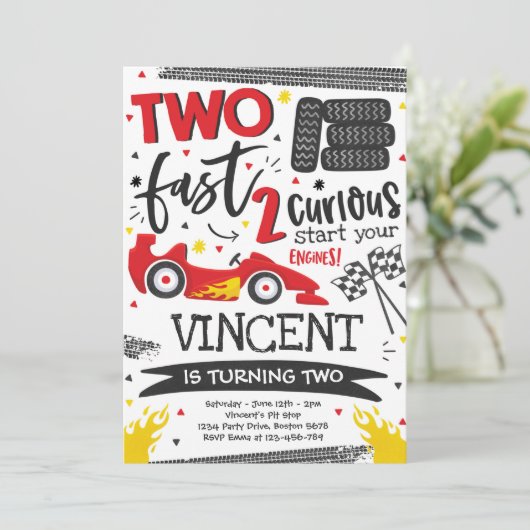 Twee snelle geboortecirkel op de tweede verjaardag kaart (Staand voorkant)