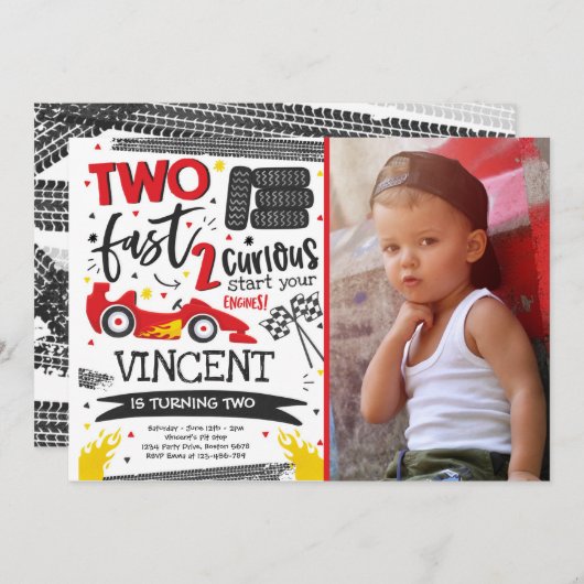 Twee snelle geboortecirkel op de tweede verjaardag kaart (Voorkant / Achterkant)