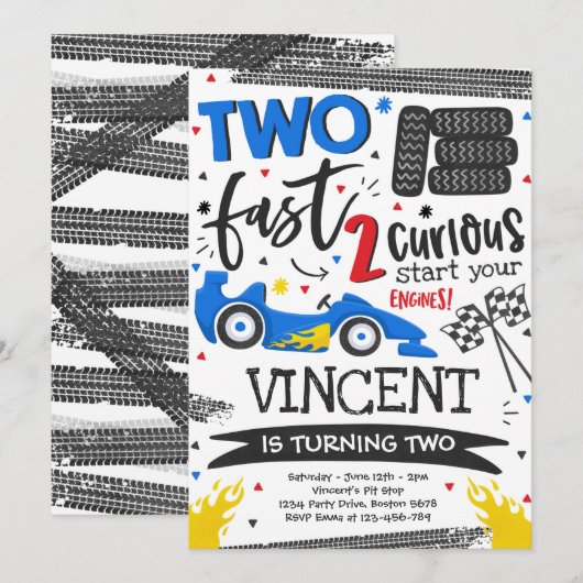 Twee snelle geboortecirkel op de tweede verjaardag kaart (Voorkant / Achterkant)