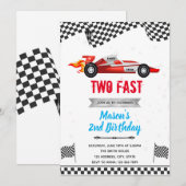 Twee snelle jarig Uitnodiging (Voorkant / Achterkant)