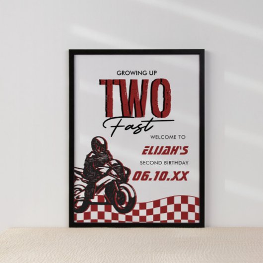 Twee snelle jongens 2e Dirt Bike Verjaardag Poster