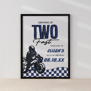 Twee snelle jongens 2e Dirt Bike Verjaardag Poster