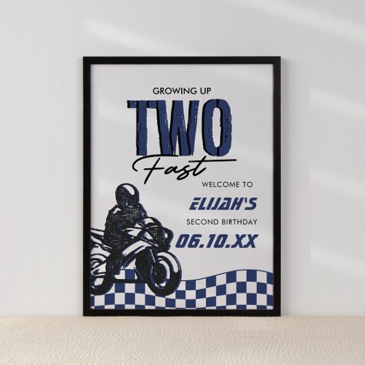 Twee snelle jongens 2e Dirt Bike Verjaardag Poster