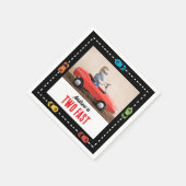 Twee snelle jongens verjaardag foto servet (Hoek)