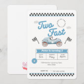 Twee snelle jongens verjaardag nodigt uit kaart (Voorkant / Achterkant)