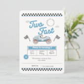 Twee snelle jongens verjaardag nodigt uit kaart (Staand voorkant)