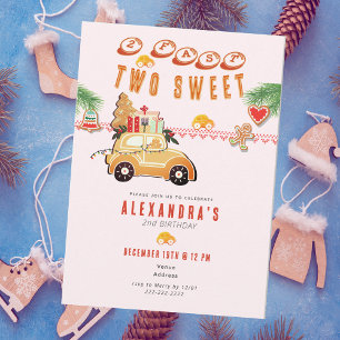 Twee snelle Kerst Gingerbread Auto P 2e Verjaardag Kaart