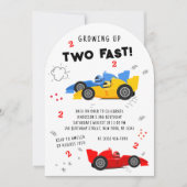 Twee snelle Kinder raceauto's van de tweede verjaa Kaart (Voorkant)