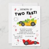 Twee snelle Kinder raceauto's van de tweede verjaa Kaart (Voorkant)