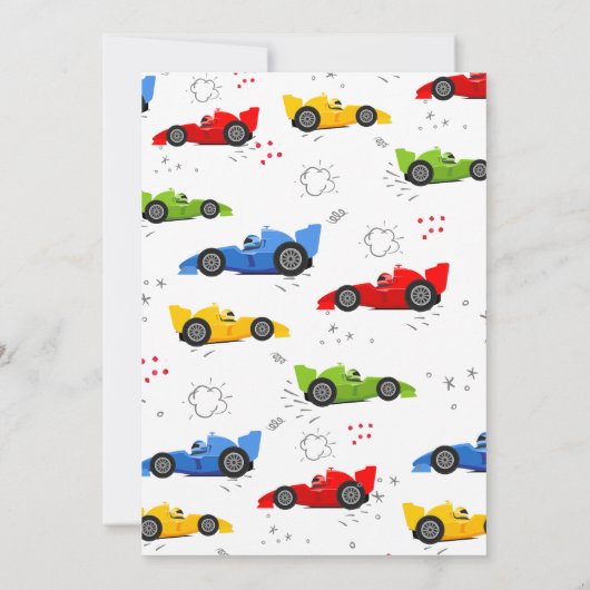 Twee snelle Kinder raceauto's van de tweede verjaa Kaart (Achterkant)