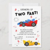 Twee snelle Kinder raceauto's van de tweede verjaa Kaart (Voorkant)