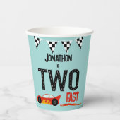 TWEE snelle kinder racewagen tweede verjaardagsfee Papieren Bekers (Voorkant)