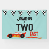 TWEE snelle kinder racewagen tweede verjaardagsfee Spandoek (Horizontaal)