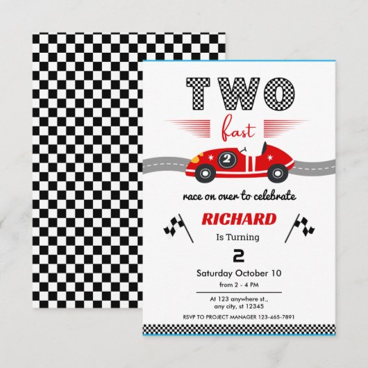 Twee snelle koningsritten op zaterdag kaart (Voorkant / Achterkant)