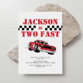 Twee snelle moderne Rode Race Jongen 2e verjaardag Kaart