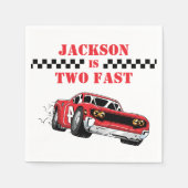 Twee snelle moderne Rode Race Jongen 2e verjaardag Servet (Voorkant)