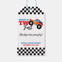 Twee snelle monstertruck 2e verjaardag Bedankt