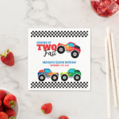 Twee snelle monstertruck 2e verjaardag servet (Insitu)