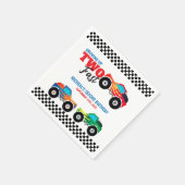 Twee snelle monstertruck 2e verjaardag servet (Hoek)