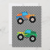Twee snelle monstertruck race 2e verjaardag kaart (Achterkant)