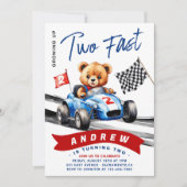 Twee snelle race auto 2e verjaardag kaart (Voorkant)