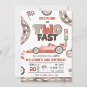 Twee snelle race auto 2e verjaardag kaart (Voorkant)