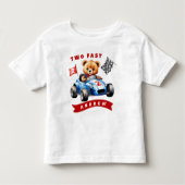 Twee snelle race auto 2e verjaardag kinder shirts (Voorkant)